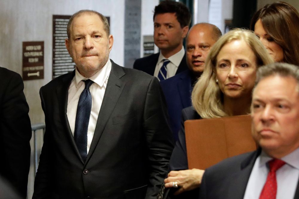 Harvey Weinstein, left, arrives at court for a hearing related to his sexual assault case, Thursday, July 11, 2019, in New York. Weinstein's lawyer Jose Baez is going to court Thursday to get a judge's permission to leave the case, the latest defection from what was once seen as a modern version of O.J. Simpson's Harvey Weinstein, left, arrives at court for a hearing related to his sexual assault case, Thursday, July 11, 2019, in New York. Weinstein's lawyer Jose Baez is going to court Thursday to get a judge's permission to leave the case, the latest defection from what was once seen as a modern version of O.J. Simpson's