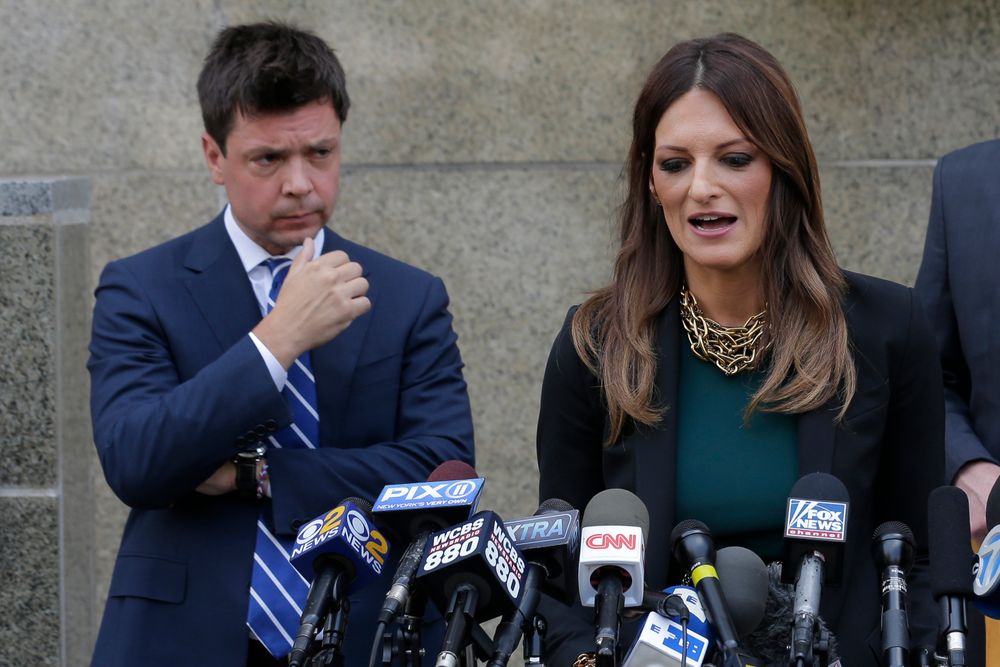 Lawyers, from left, Damon Cheronis and Donna Rotunno, representing former movie mogul Harvey Weinstein, speak to reporters in front of State Supreme Court following a hearing related to Weinstein's sexual assault case, Thursday, July 11, 2019, in New York. (AP Photo/Seth Wenig) Lawyers, from left, Damon Cheronis and Donna Rotunno, representing former movie mogul Harvey Weinstein, speak to reporters in front of State Supreme Court following a hearing related to Weinstein's sexual assault case, Thursday, July 11, 2019, in New York. (AP Photo/Seth Wenig)