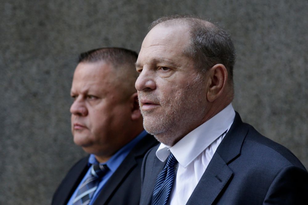 Former movie mogul Harvey Weinstein, right, leaves State Supreme Court following a hearing related to his sexual assault case, Thursday, July 11, 2019, in New York. Weinstein's lawyer Jose Baez went to court Thursday to get a judge's permission to leave the case, the latest defection from what was once seen as a modern version of O.J. Simpson's Former movie mogul Harvey Weinstein, right, leaves State Supreme Court following a hearing related to his sexual assault case, Thursday, July 11, 2019, in New York. Weinstein's lawyer Jose Baez went to court Thursday to get a judge's permission to leave the case, the latest defection from what was once seen as a modern version of O.J. Simpson's