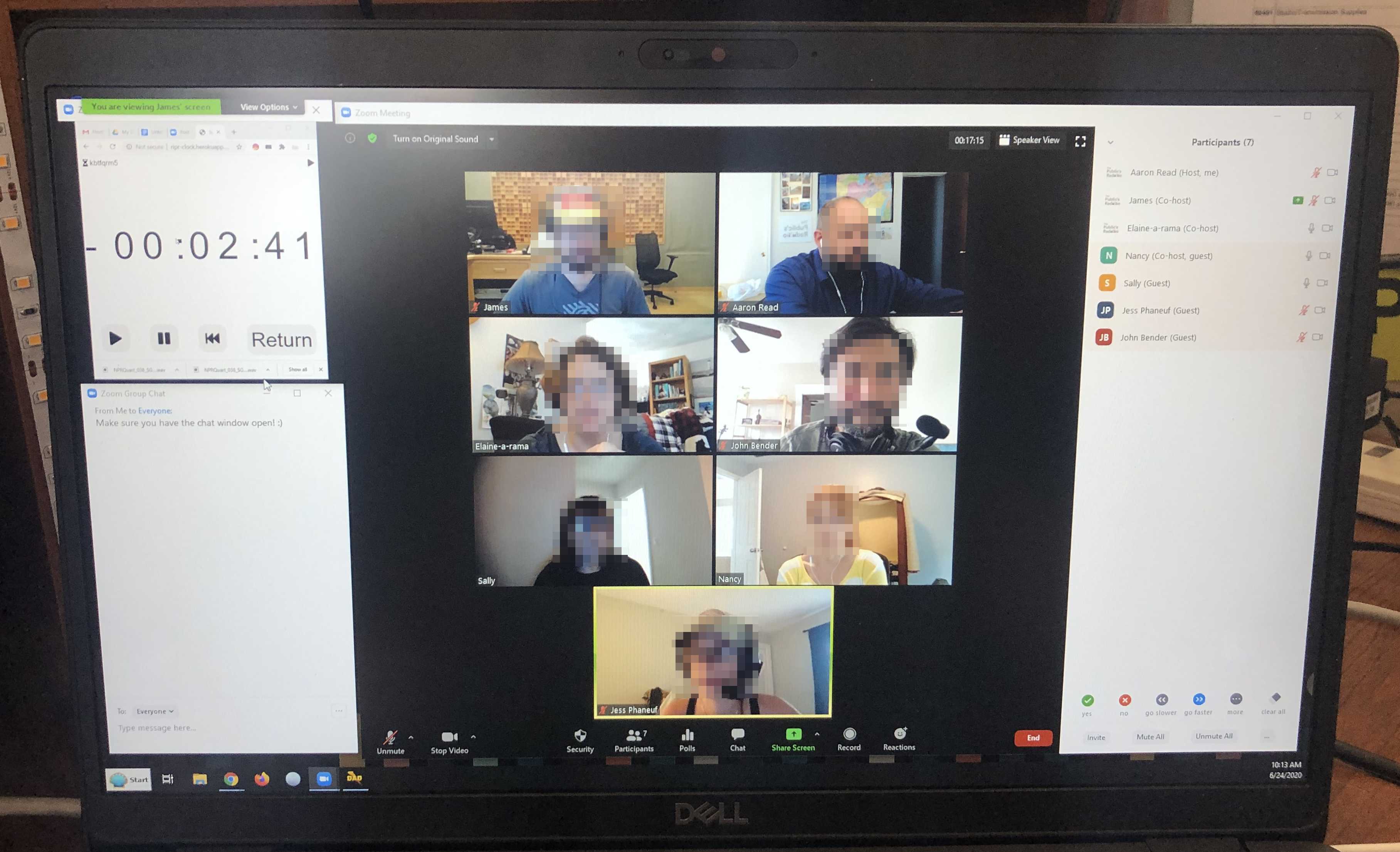 Zoom for off-air pledge drive.