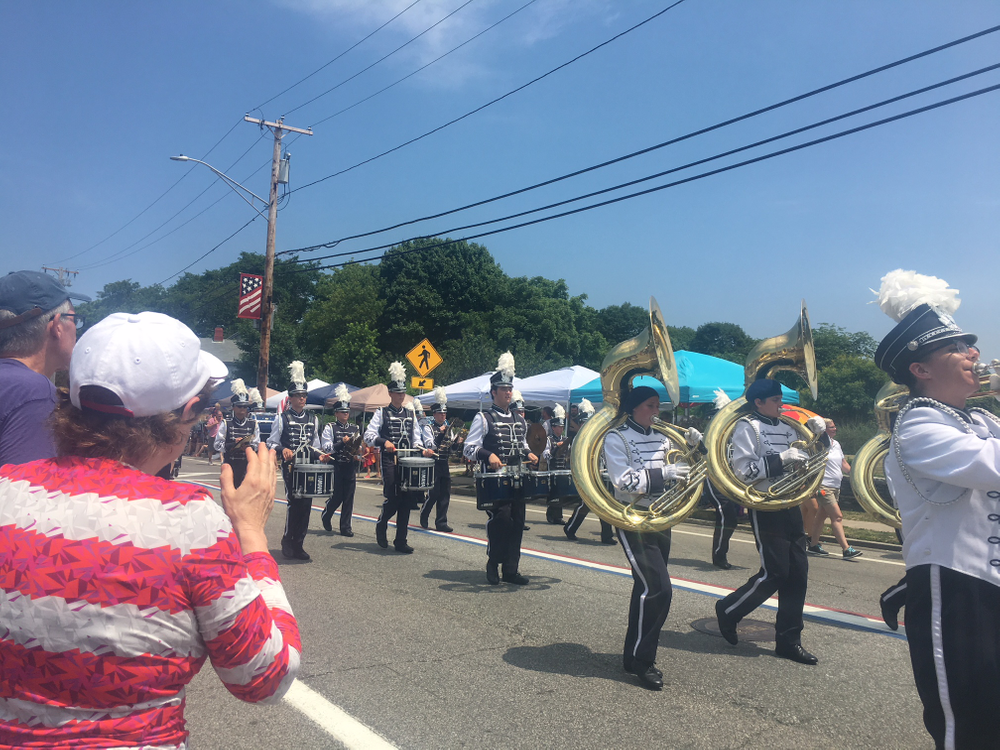 A marching band in the Bristol Fourth of July parade.